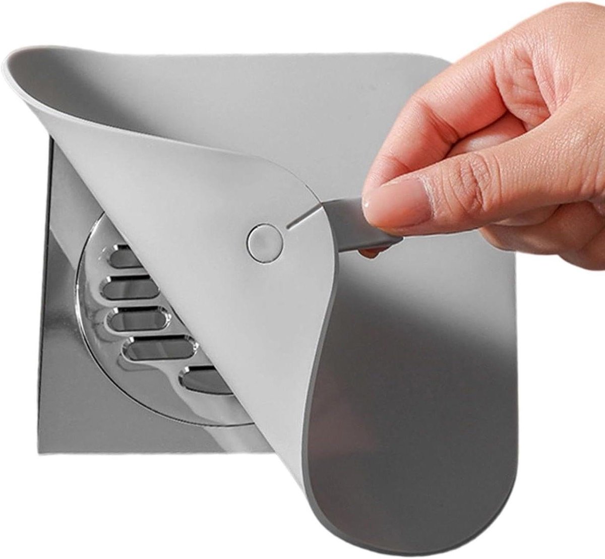 Afvoerputdeksels - Haarvanger Afvoer - Afvoer Verstopping Voorkomen - Anti Geur Siliconen - 15x15 cm - Grijs
