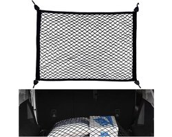 Kofferbaknet - Bagagenet Auto - Bagage Opbergen - Elastisch Slijtvast - 1 x 1 cm - Zwart