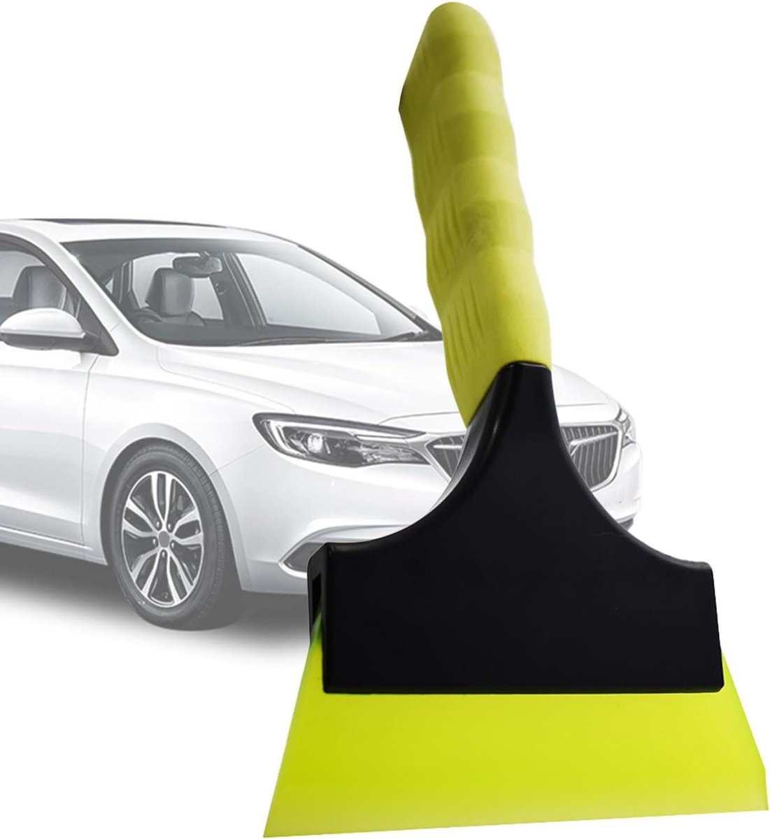 Kleine rakel - Douchewisser Raamfolie tool - Glas reinigen - Rubberen coating - 12.5 x 2 cm - Groen