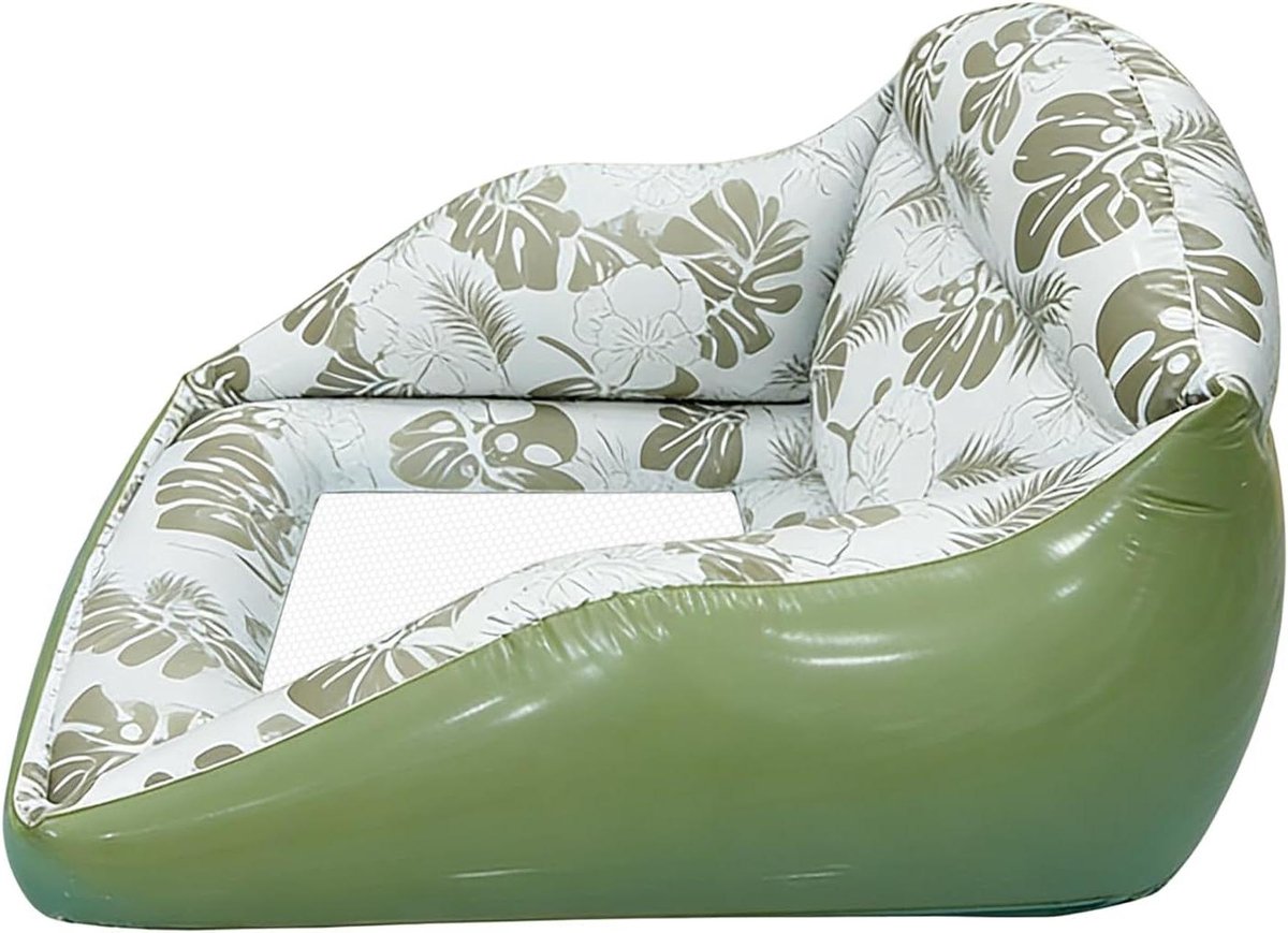 Opblaasbaar Zwembadvlot - Drijvende Ligstoel - Ontspannen in Water - Ergonomische Hoofdsteun - 86x84cm - Blauw