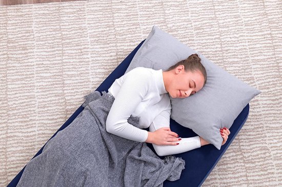Blue Horizon Single XL Luchtbed - Opblaasbaar Eenpersoons Luchtmatras 185 x 76 x 22 cm - Comfortabel Logeerbed en Kampeermatras van Blue Horizon — afbeelding 2