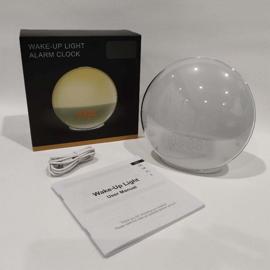Wake Up Light - Zonsopgang Wekker - Rustig Ontwaken - 20 Helderheidsniveaus - 7 Kleuren - Zwart van Wake-up Light — afbeelding 3