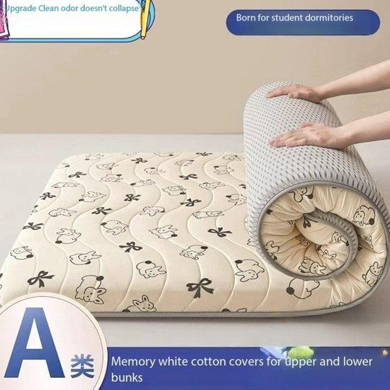 Opvouwbaar Matras - Dorm Matras - Comfortabel Slapen - Vierlaags Ontwerp - 100x200cm - F — afbeelding 2