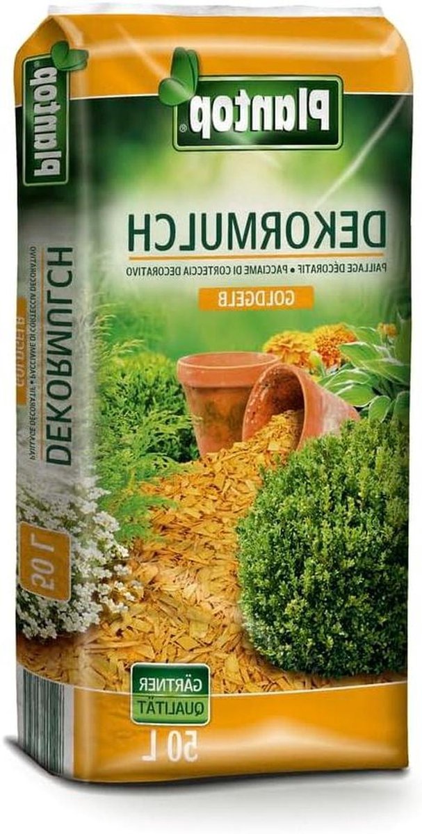 Decoratieve schors - Tuin decoratie - Bodem verbetering - pH-neutraal - 50 liter - Goudgeel