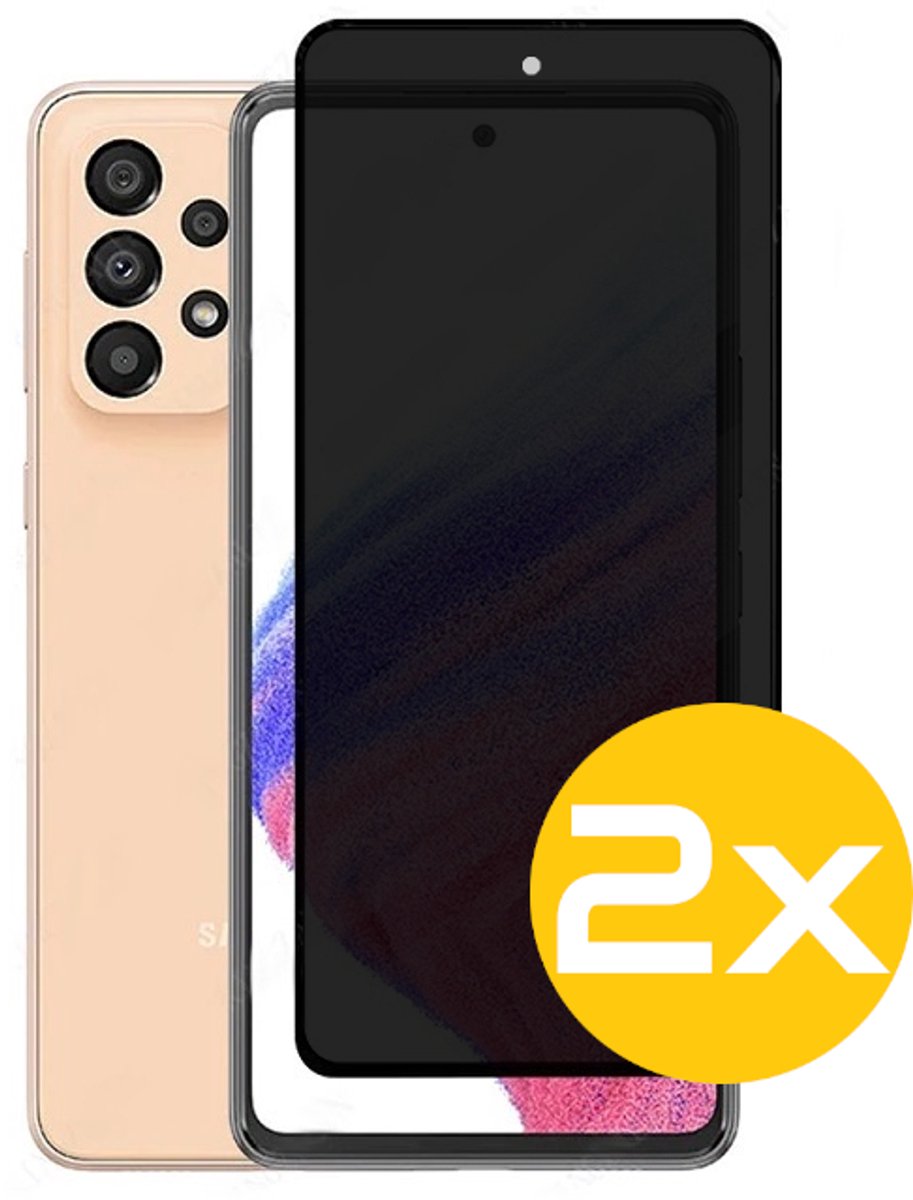Privacy Screenprotector Geschikt Voor Samsung A53 - Volledige Beschermglas - 2 Stuks