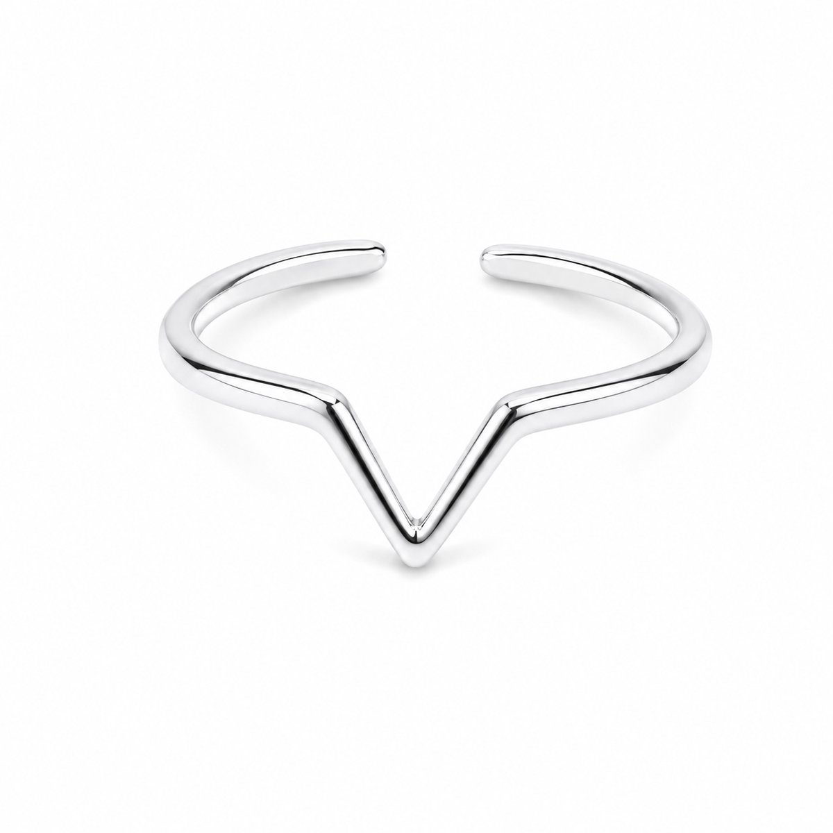 Lieve Jewels Zilveren Ring (925 Sterling Plating) - Geometrische Golf - Verstelbaar - One size - Dames