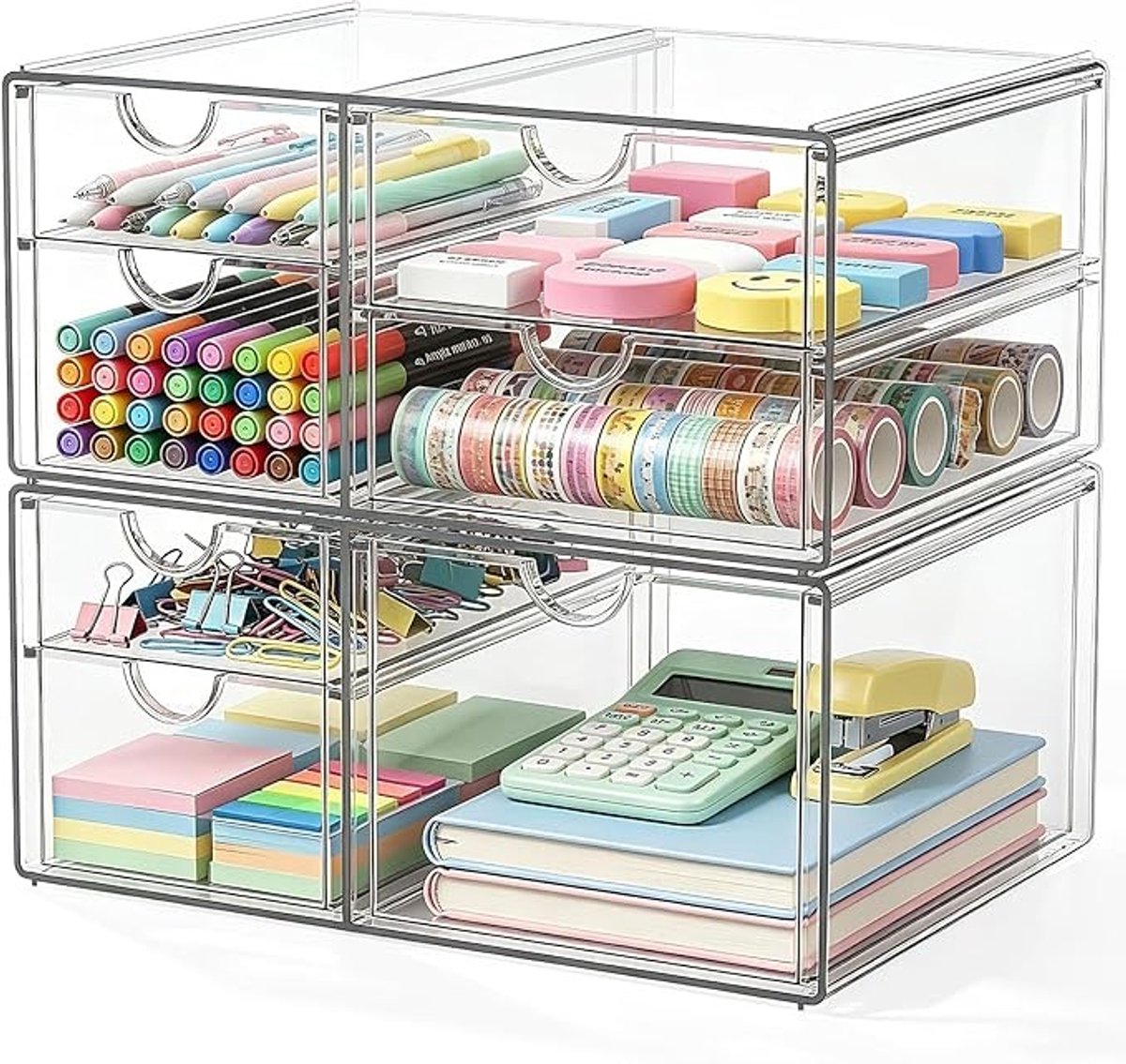 Doorzichtige make-up organizer met 7 laden - 2 stuks