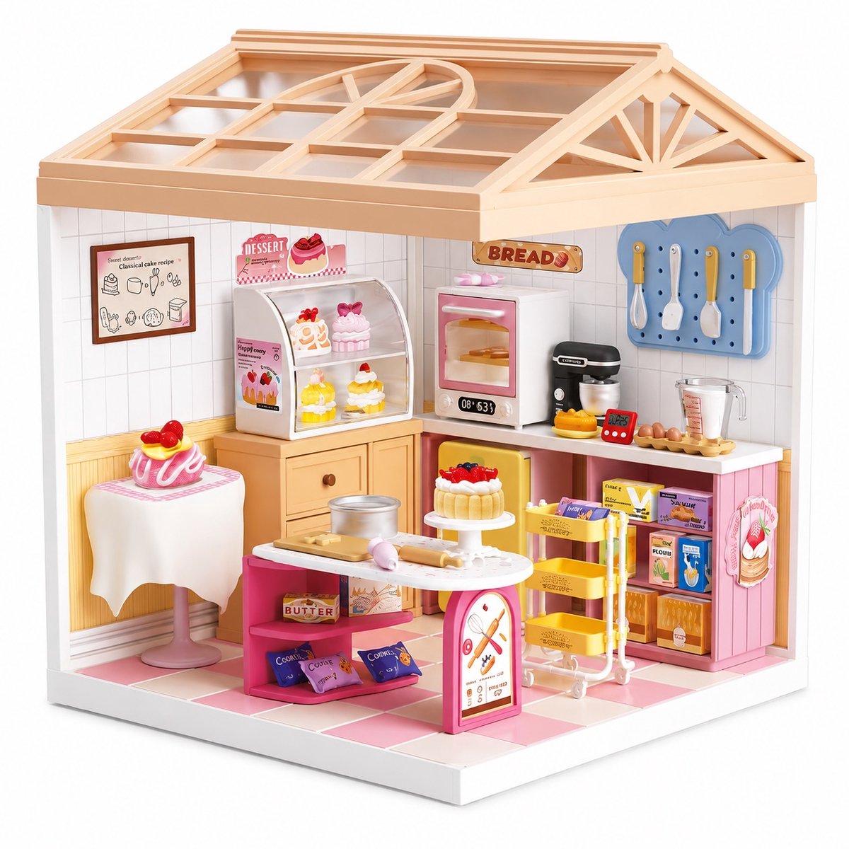 Dreamy miniatuurhuisje Bakkerij met ledlamp 94 onderdelen DIY Modelbouw Knutselen
