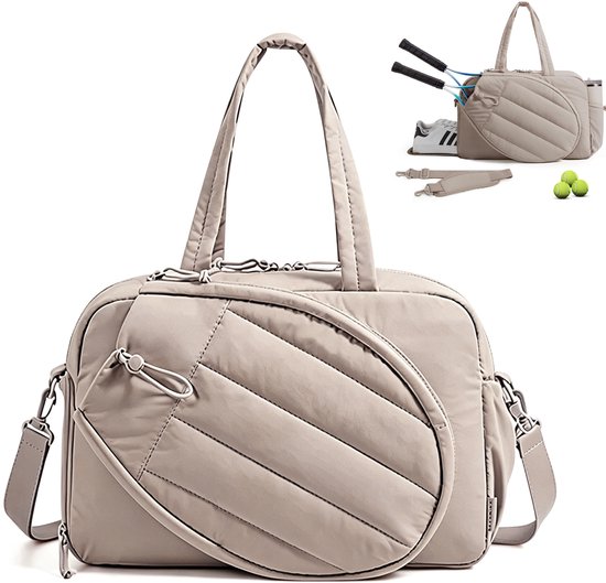 Dames tennis sporttas - biedt plaats aan twee tennisrackets - en schoenenopbergruimte - waterdichte zak - sport reistas - past 15,6 inch laptop - dames nacht weekend reistas