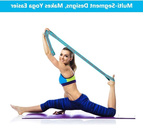 Verstelbare Yoga Stretch Band met 9 Lussen, Wasbaar en Hoog Elastisch voor Effectieve Yoga-Oefeningen en Flexibiliteitstraining — afbeelding 3