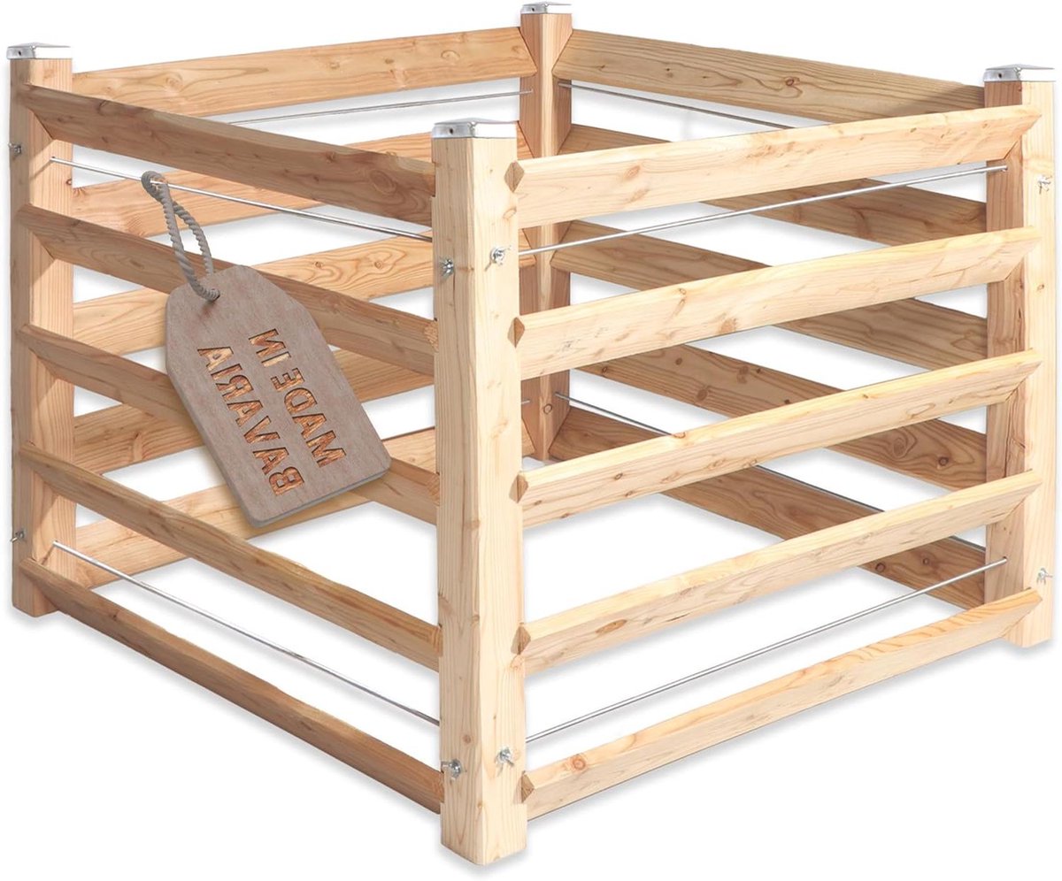 Compostbak Hout - Composteerset - Tuinafval Verwerken - Europees Larikshout - 80 x 100 cm - Bruin