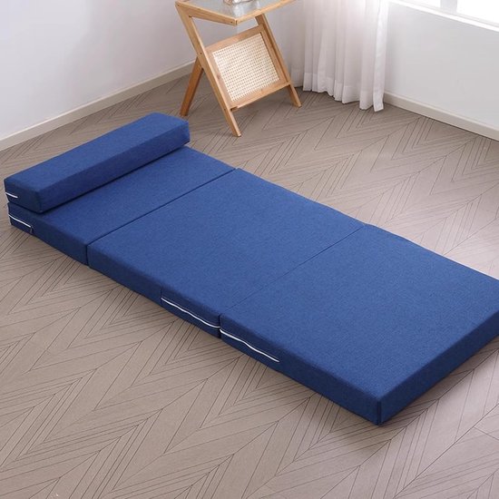 Vouwmatras - Slaapmat Gasten - Kamperen Reizen - Afneembare Hoes - 200x60x5 cm - Donkergrijs — afbeelding 3