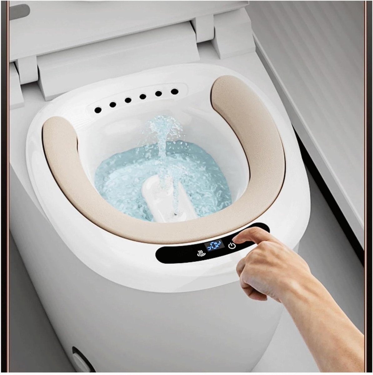 Elektrisch zitbad - Perineumreiniger Bidet - Persoonlijke verzorging - Anti-overloop ontwerp - 42.5 cm lang - Wit