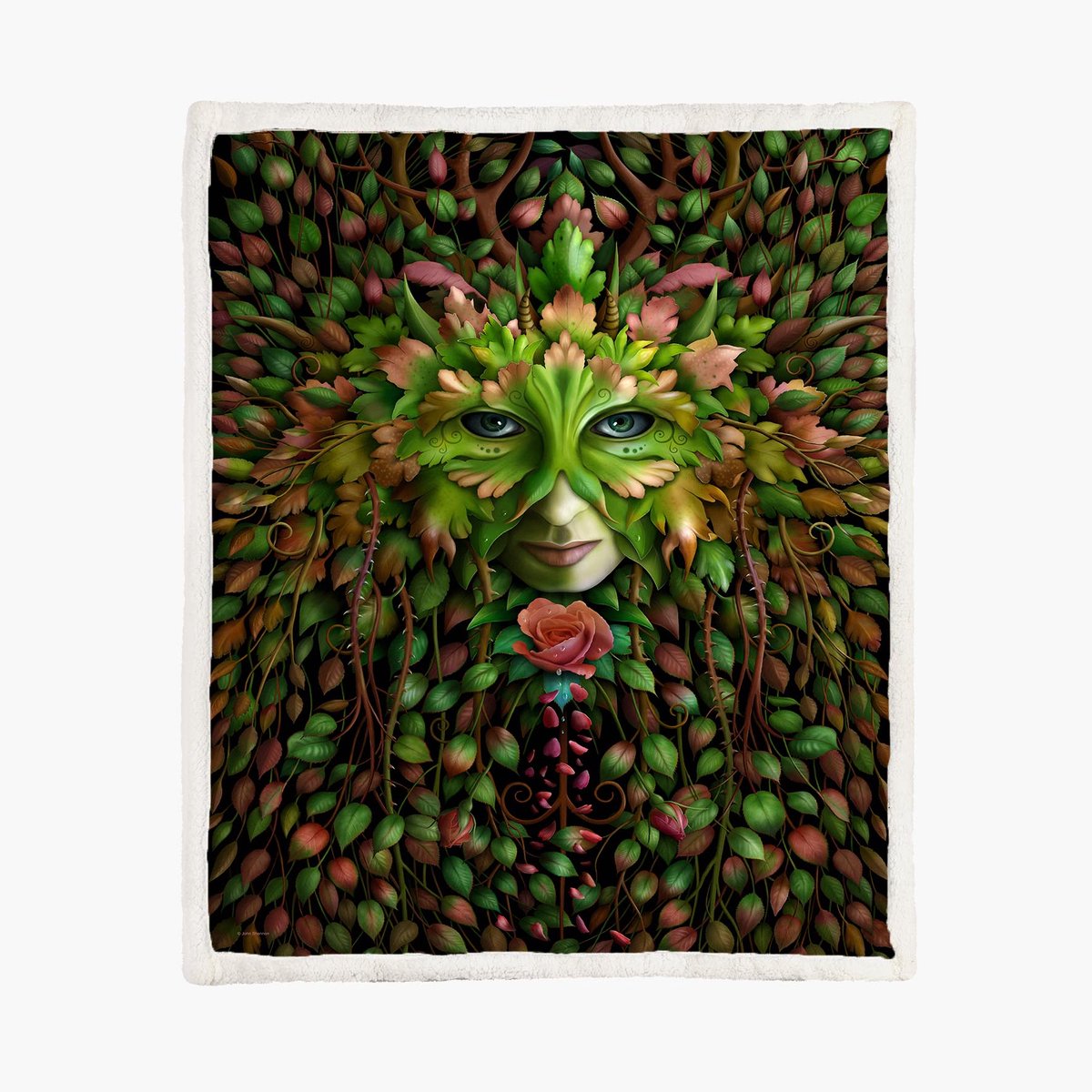 The Coloured House Fleece Deken 150*200cm Green Woman Multicolor