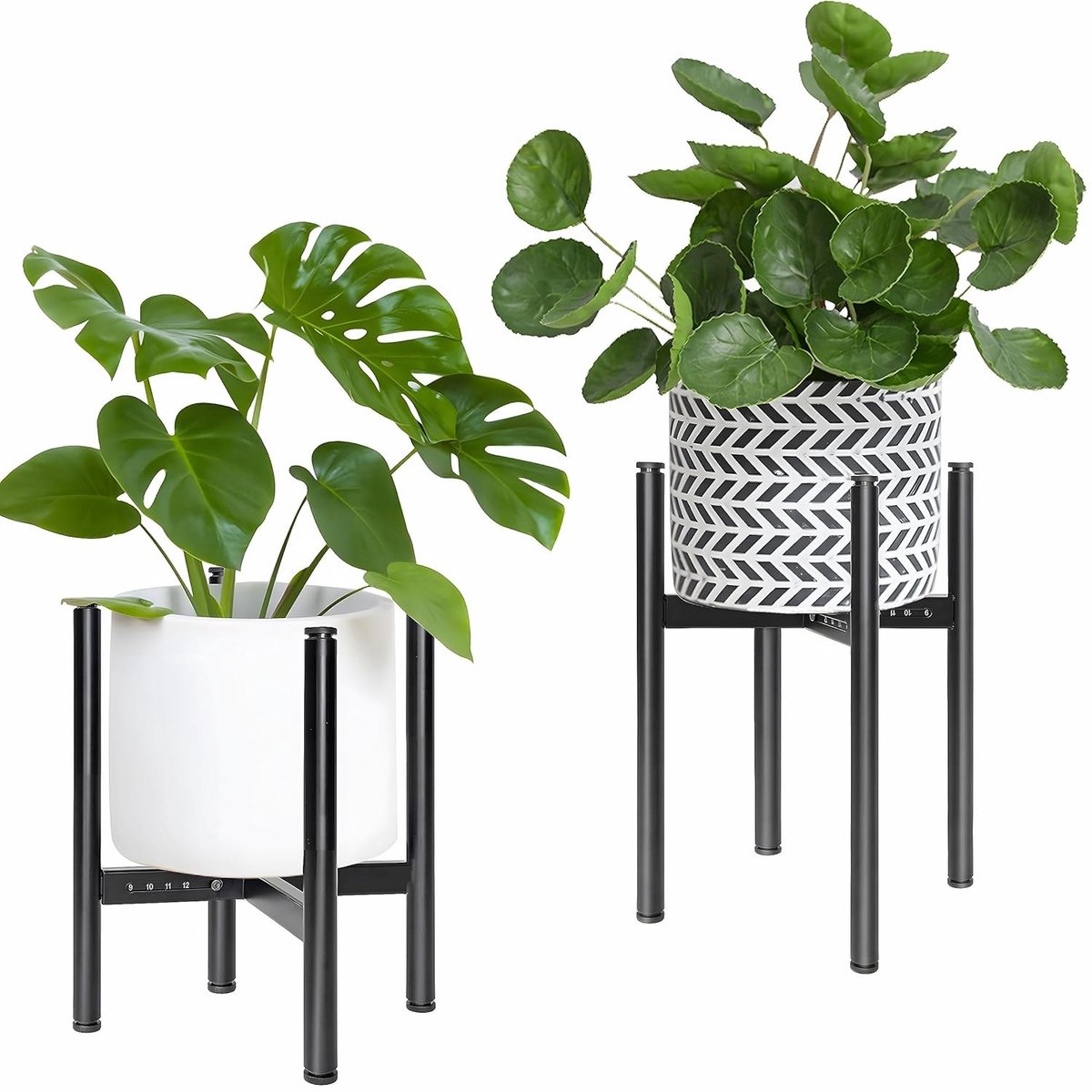Famanu – Verstelbare metalen plantenstandaard, bloempotstandaard van 25-36 cm, elegant design