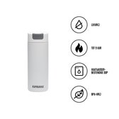 Kambukka Olympus Thermosbeker 500 ml - Koffiebeker To Go - makkelijk reinigen - lekvrije Koffiebeker RVS - Theebeker - Travel Mug - Wit