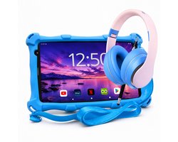 AngelTech Kinderpakket PRO MAX - Kindertablet PRO MAX + Kinderkoptelefoon - Android 15 - Combipakket - Kindertablet Vanaf 3 Jaar – Kinder Tablet – Kids Tablet - Tablet voor Kinderen - Blauw