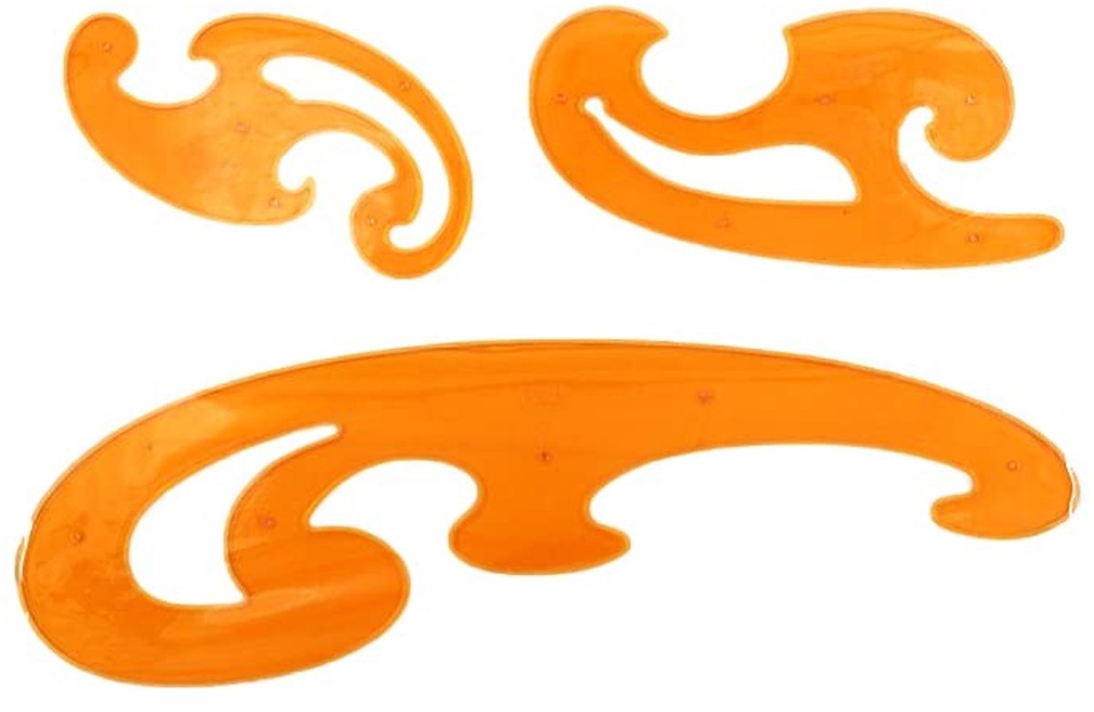 Solidchoice - Dailygoody - 3-delige Franse Curve Liniaal Set - Wolken-vormige Stencils - Perfect voor Technische Tekening - Multifunctioneel - Ideaal voor Naaien - ...