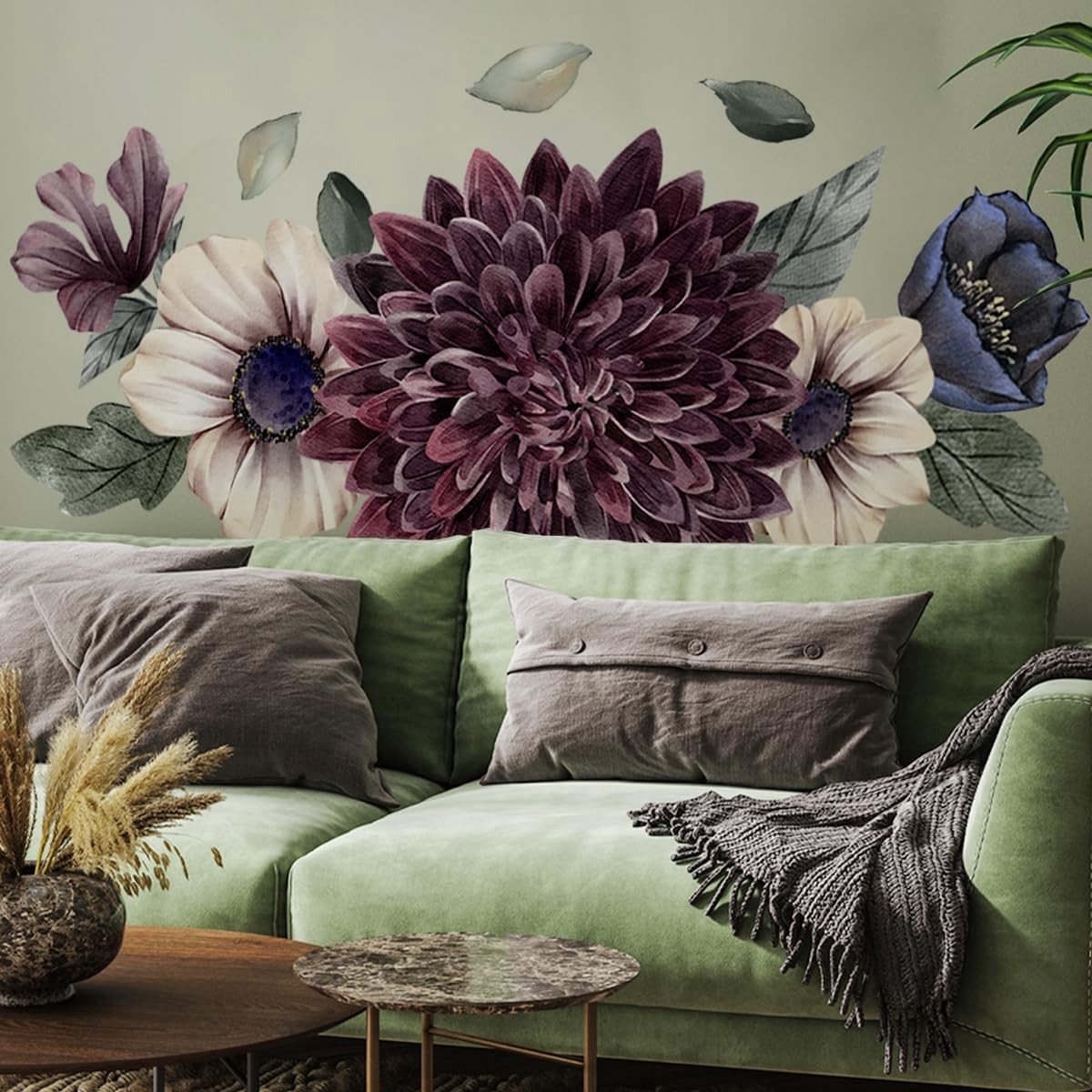 Solidchoice - Dailygoody - Grote Bloem Muurstickers - 3D Wanddecoratie - Herbruikbaar - Boho Bloemen - Perfect voor Slaapkamer en Woonkamer