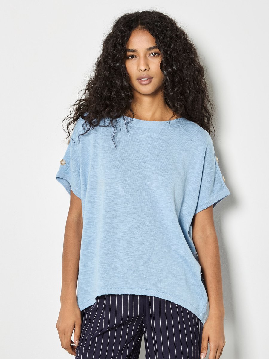 T-shirt met knoopdetails