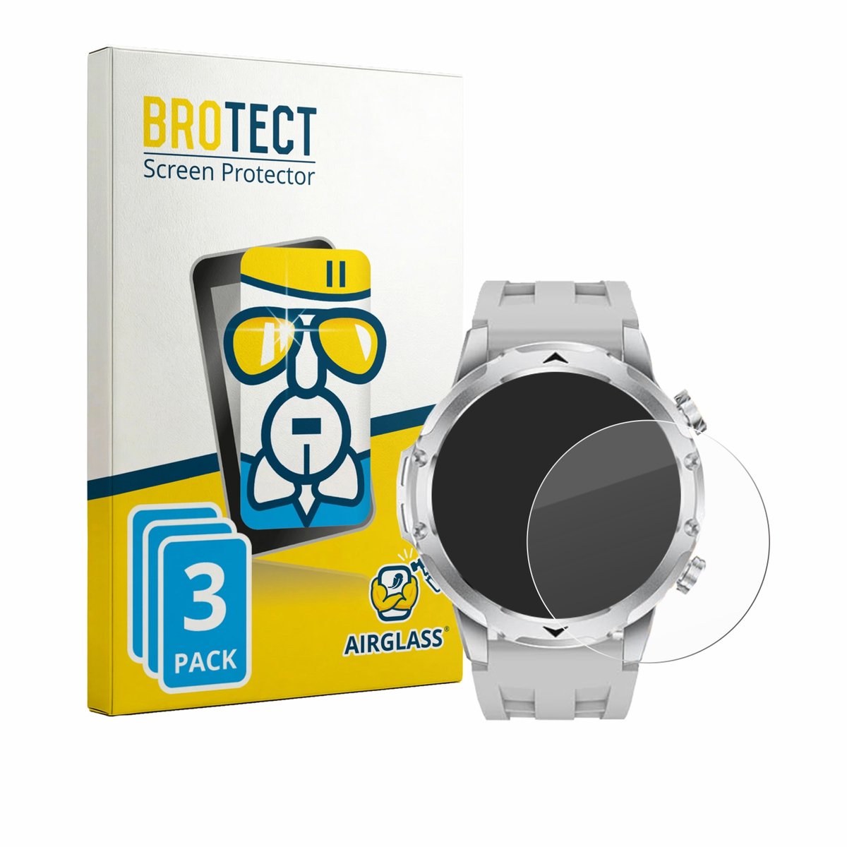 Screenprotector 3 Stuks voor FitVigor Smartwatch 1.53" Beschermglas transparant