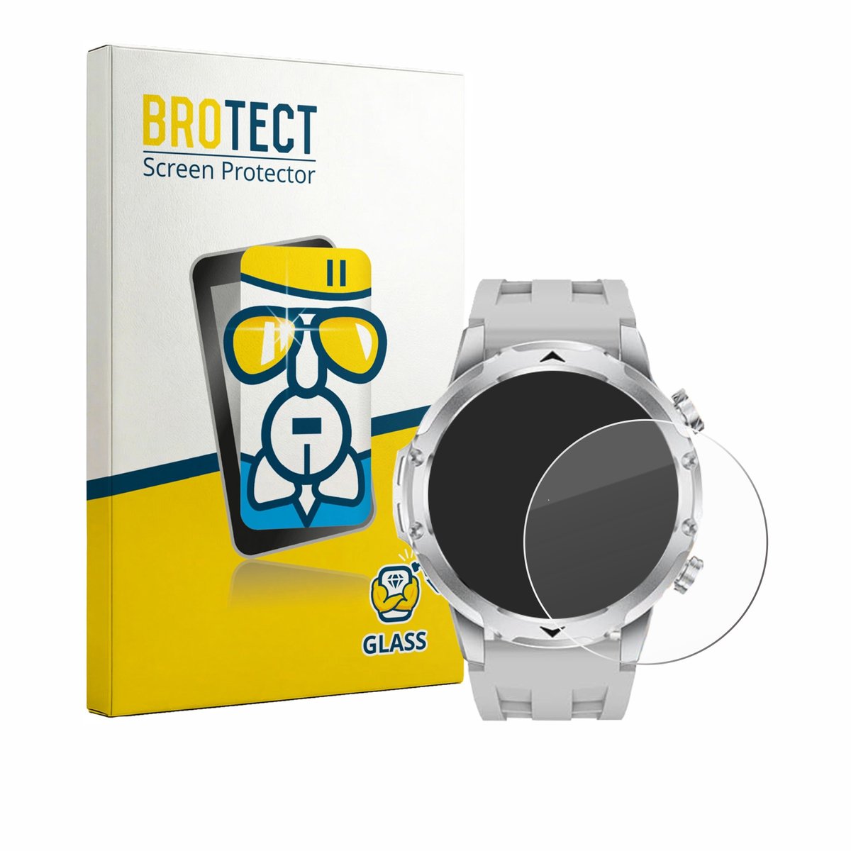 BROTECT - Glas Screenprotector voor FitVigor Smartwatch 1.53" - Gehard Beschermglas 9H