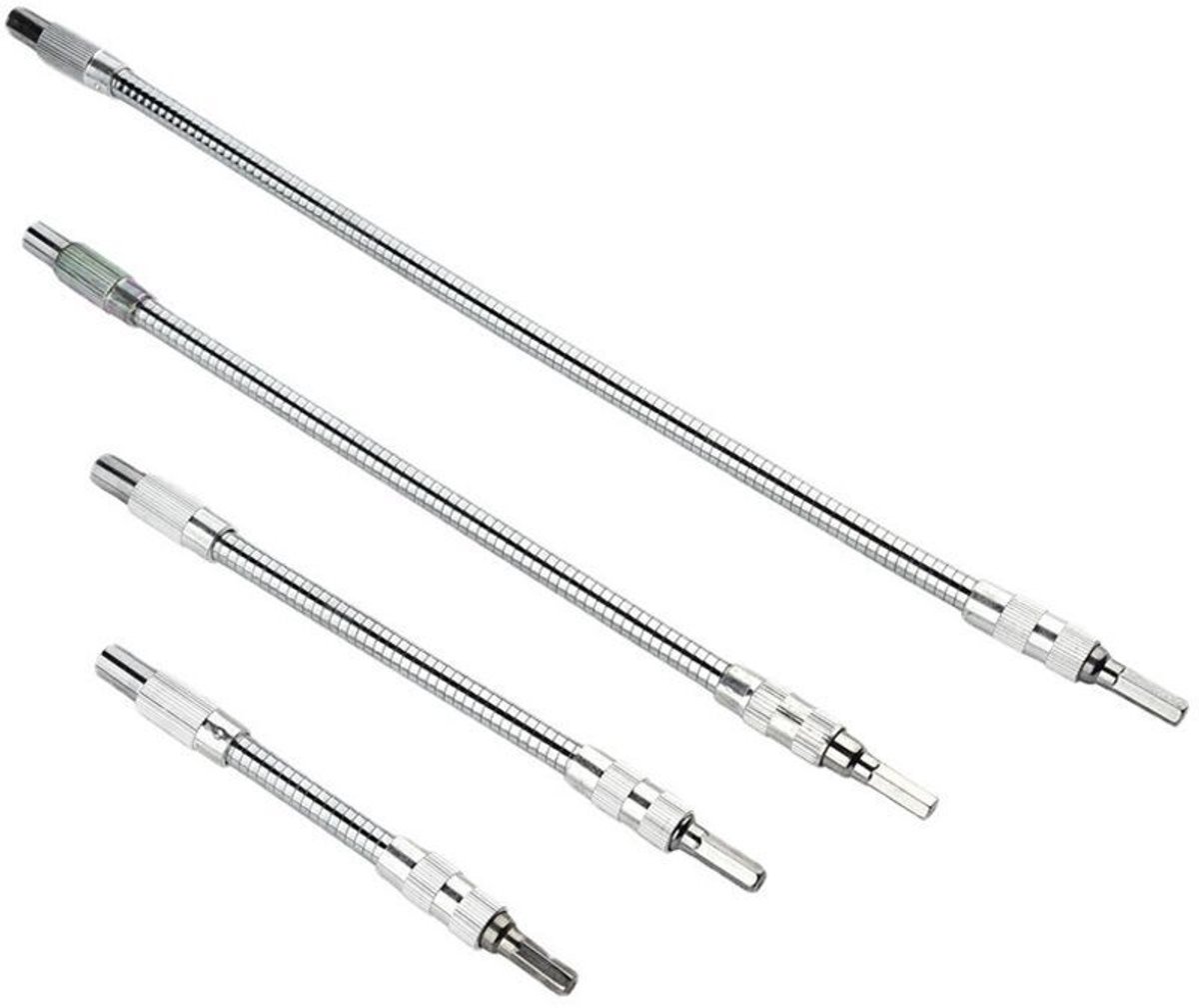 (150/200/300/400 mm) 4 pièces Rallonge flexible Porte-embout pour perceuse, tournevis