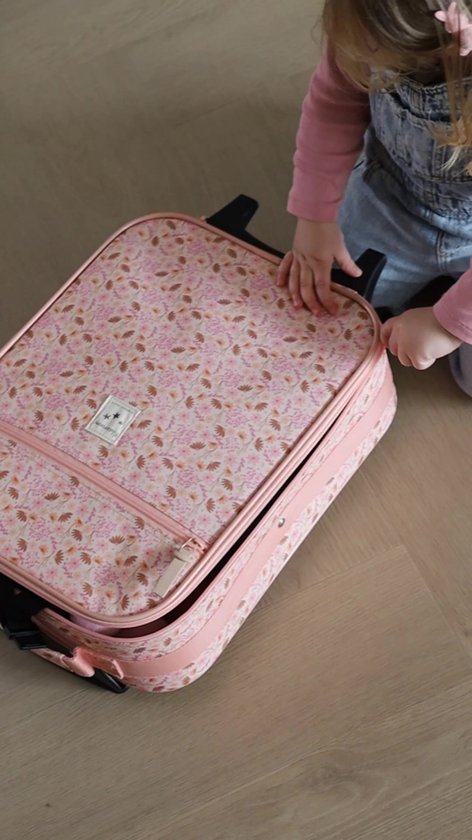 Kidzroom Kinder Trolley - Enchanted Memories - Koffer met Wieltjes - Roze - Bloemen