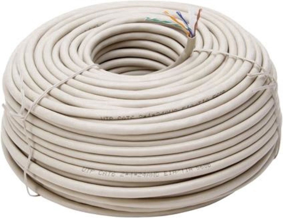 NexCable Internetkabel 305 meter - CAT5e FTP Ethernet kabel op Rol RJ45 - Patchkabel LAN Cable Netwerkkabel Zonder Connector Stekker - Grijs