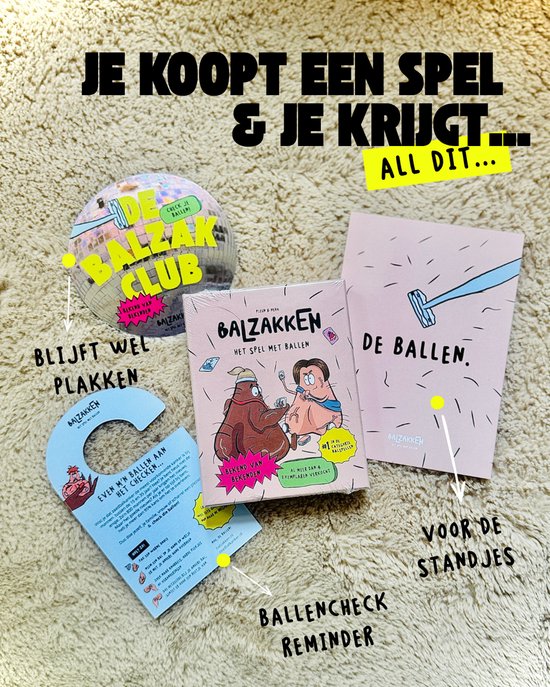 Balzakken - Hilarisch Partyspel - Brutaal Kaartspel - Cadeau voor Studenten & Vrienden & Familie - Inclusief aandacht voor Zaadbalkanker