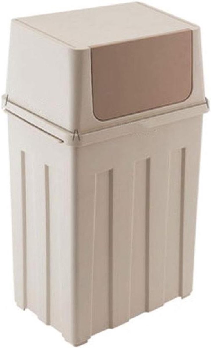 Keuken Prullenbak - Afvalbak Thuis - Afval Sorteren - Zijwaarts Openend - 30 Liter - Beige