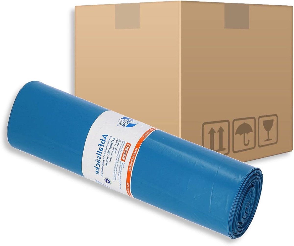 Afvalzakken - Vuilniszakken - Huishoudelijk Gebruik - Gerecycled Materiaal - 120 Liter - Blauw