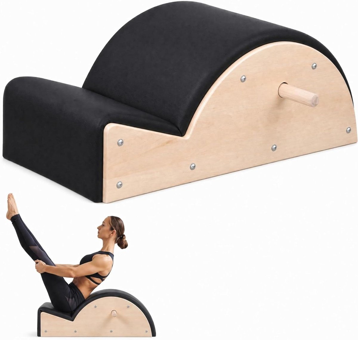 Pilates Stoel - Wunda stoel - Kracht en balans - Verstelbaar met veren - 78x42x33 cm - Grijs