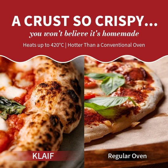 MakkelijkMooi Electrische Pizza Oven - Pizzarette - Extra hoge temperatuur tot 420°C - Instelbare Boven- en Onderwarmte - 32 cm — afbeelding 2