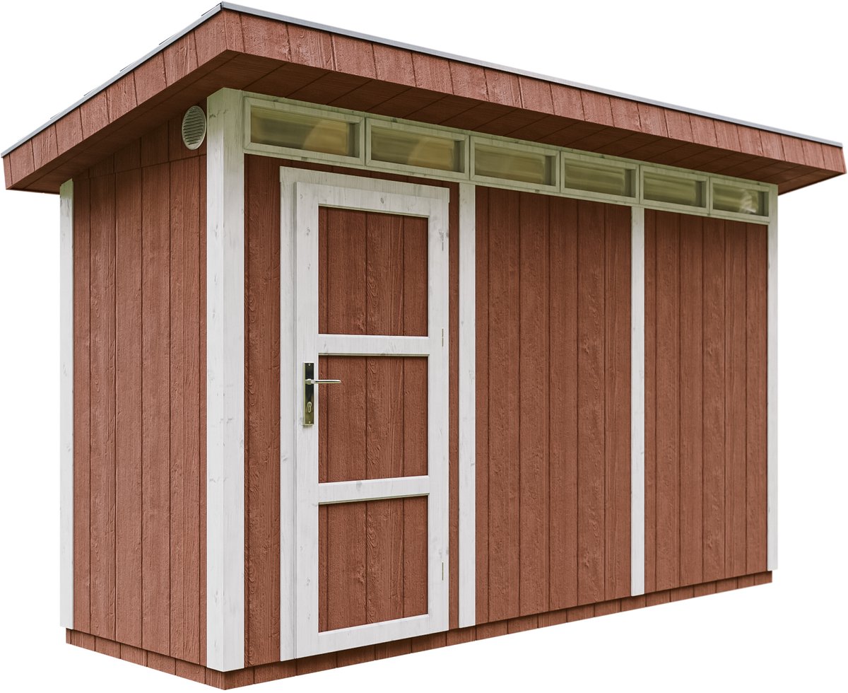 Bol.com Timbela M902-REDWOOD RED - LP SmartSide Tuinhuis op houtbasis - 4 m² - 161xL412xH239 cm - met vloer en verf aanbieding