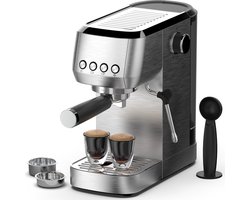 AIMASON CM1662 Italiaans Espressoapparaat 1350W - 20 bar Italiaanse hoge druk extractie - Professioneel melkopschuimsysteem - 1,3 liter watertank - Eenvoudig roestvrijstalen ontwerp - RVS