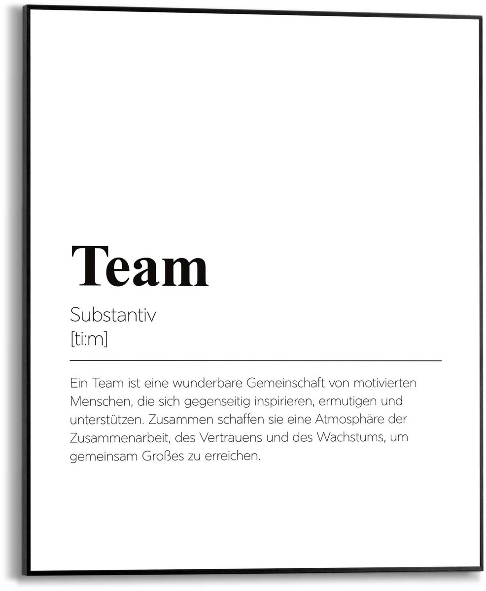 REINDERS Schilderij Team - Duitstalig - 50 x 40 - Hout - REINDERS Zwart-Wit Zwart