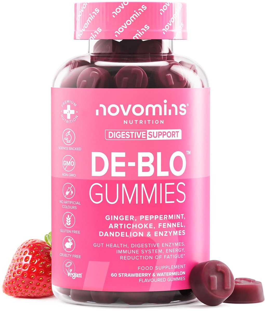 De-Blo Gummies - Bromelaïne - Inuline & Levende Culturen - 60 Gummies - Vegan - Halal - Novomins