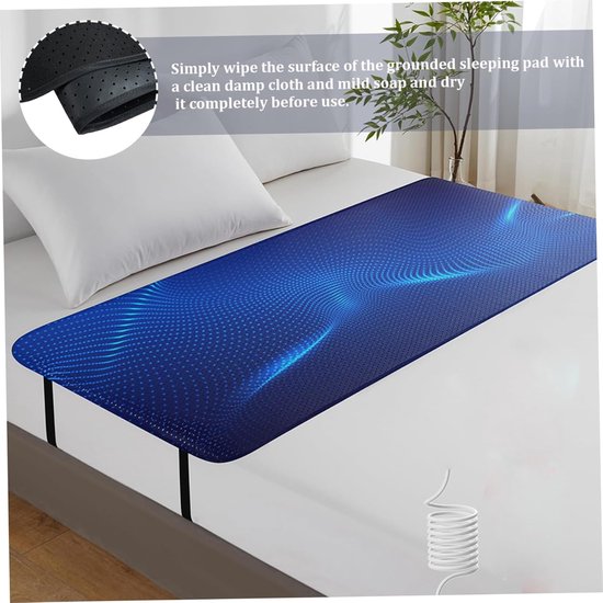 Aardingsmat - Bed mat - Ontspanning thuis - Geleidend PU materiaal - 68 x 132 cm - Zwart — afbeelding 3