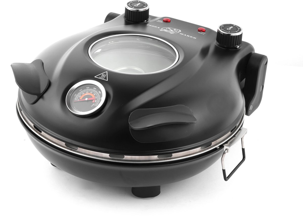 Mosh Stories Elektrische Pizzaoven - Voor Binnen – 1200W Pizza Maker met Keramische Pizzasteen - Tot 420°C - Voor 12 Inch Pizza’s