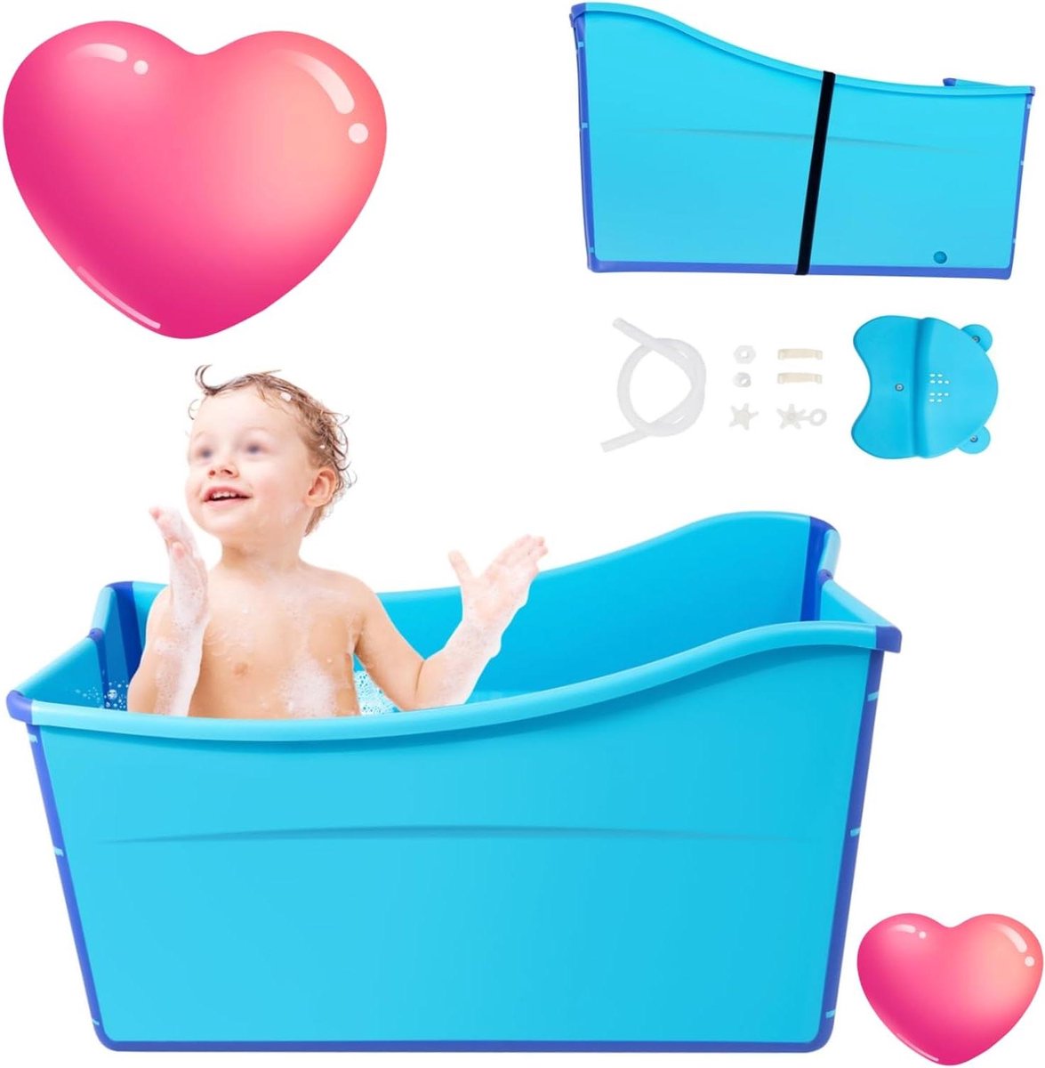Opvouwbare Badkuip - Draagbare Kuip - Ontspannen Baden - Zonder Montage - 87 x 46 x 565 cm - Blauw