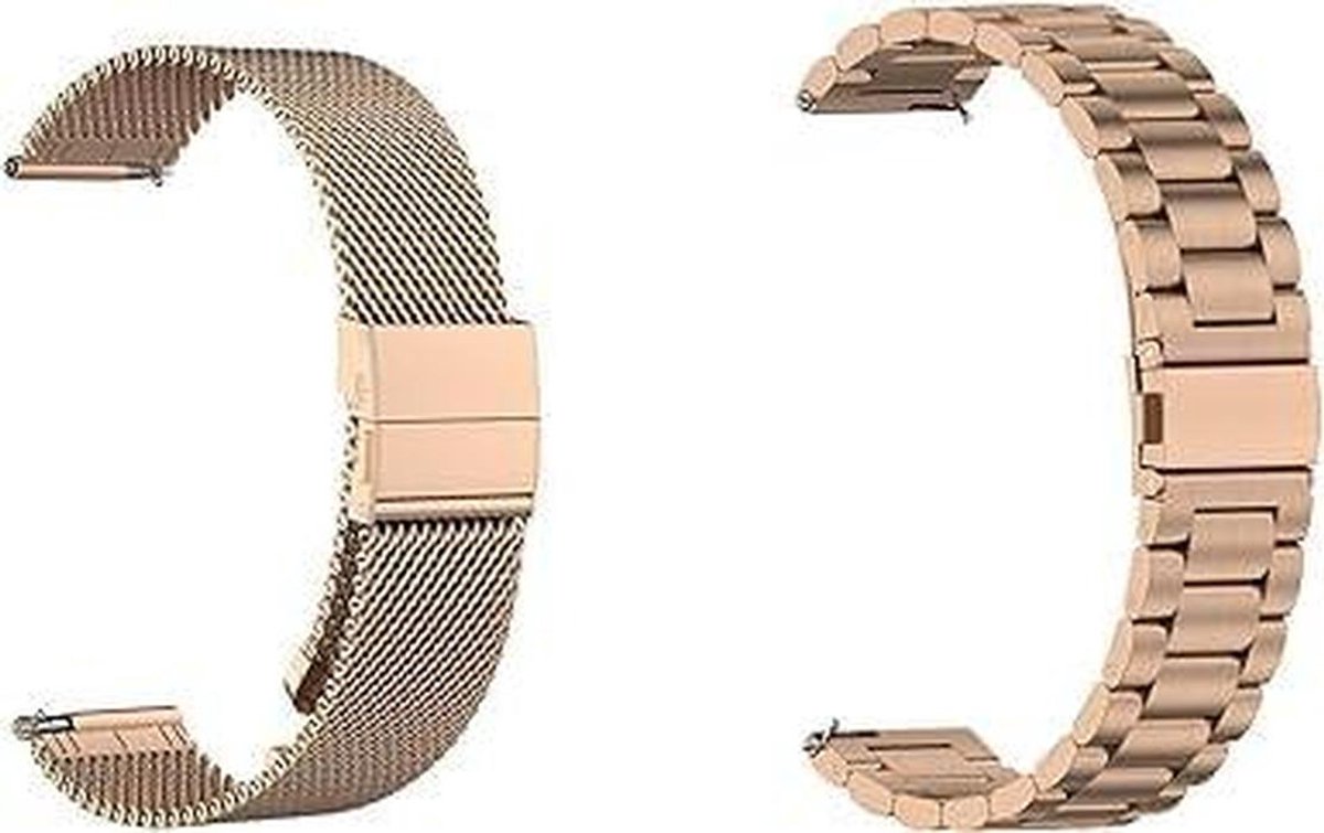 Horlogeband RVS - Metalen band - Smartwatch personaliseren - Verstelbare lengte - 145-205mm pols - Zilverkleurig