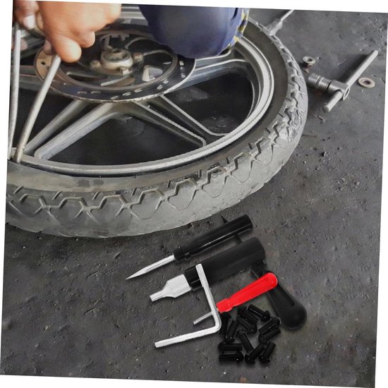 Reparatieset Banden - Bandenset Motor - Lekke Band Herstellen - Veelzijdig Gebruik - 12.50X2.45X2.45CM - Diverse Kleuren — afbeelding 2