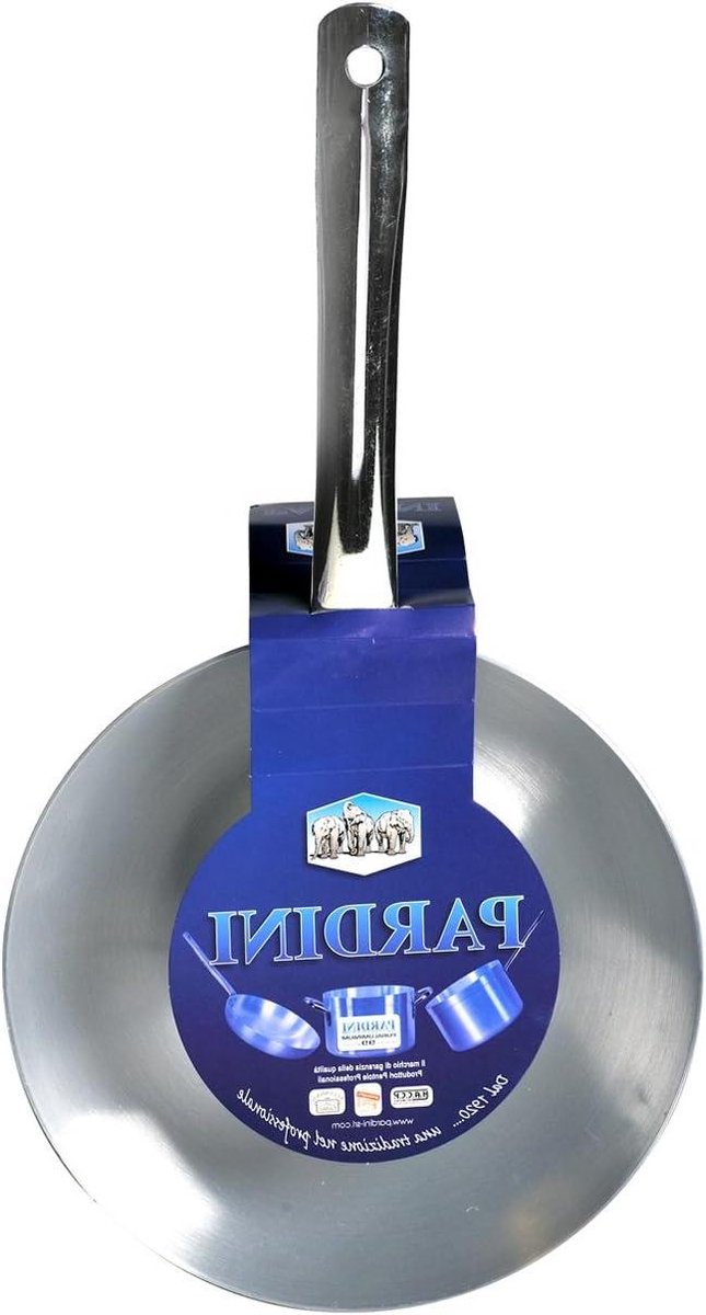 Stalen Steelpan - Kookpan Sauspan - Eten Bereiden - Met Handvat - 26 cm - Grijs