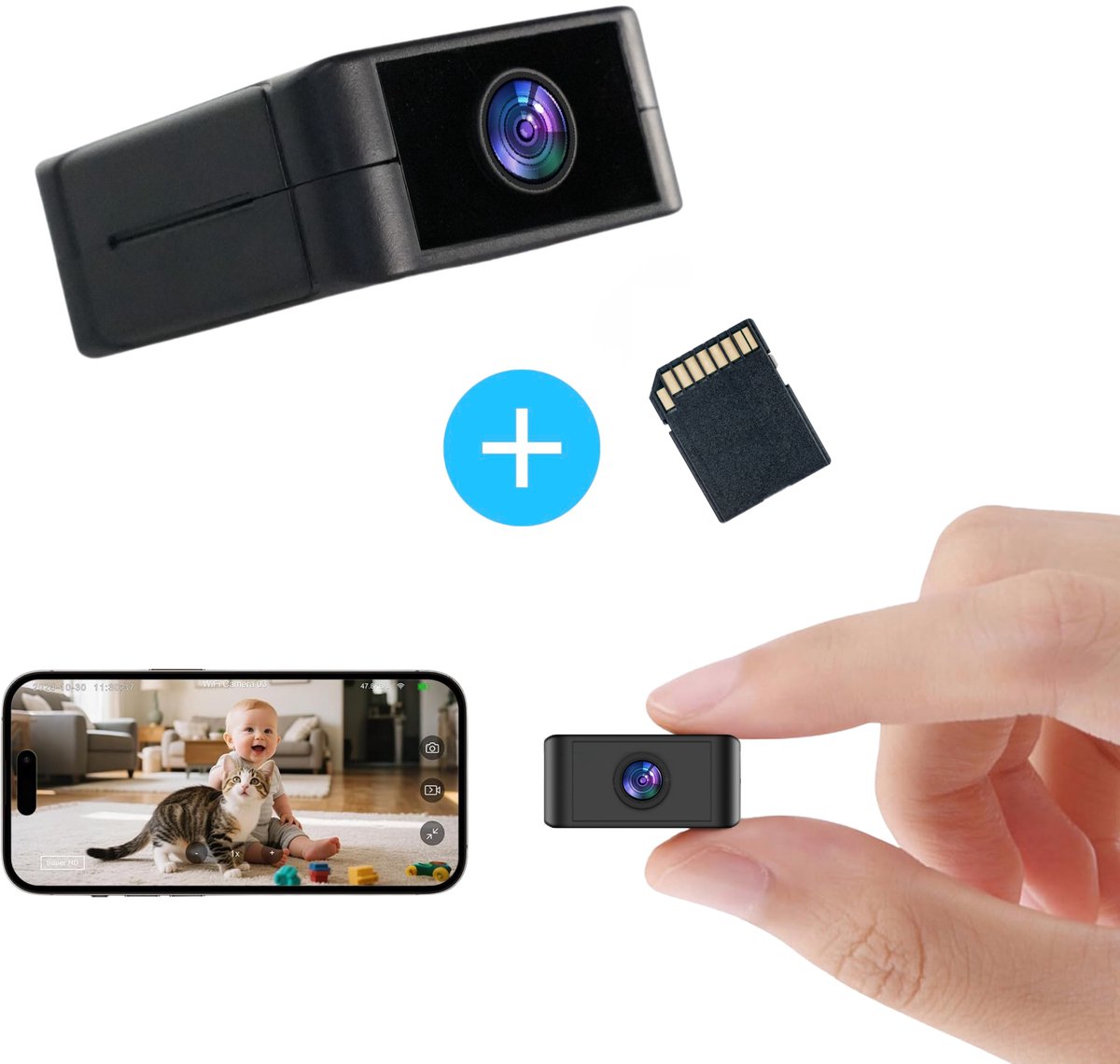 Mondura StealthPro – Mini Camera Verborgen Spycam – Spionage Camera WiFi 1080p Nachtzicht Bewegingsdetectie