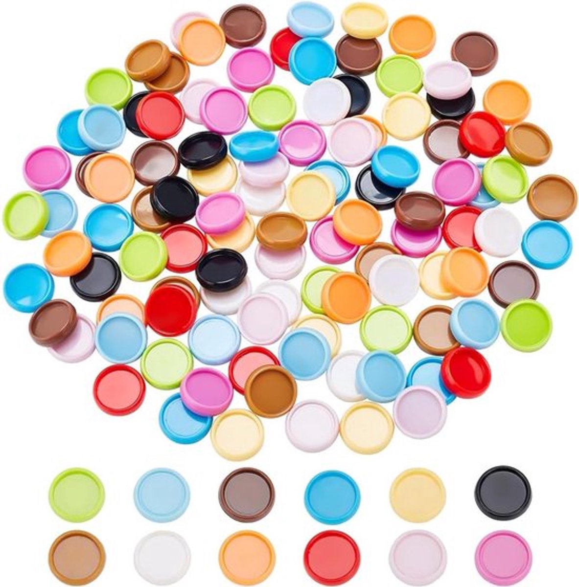 12 Kleuren Uitbreidingsschijven - 120 Stuks Plastic Boek Discbound Binding Discs - 1,5 cm Losse Blad Ring Ronde Binding Ring Schijven Kantoor Boek Ringen voor Notebooks Planners Voeg Extra
