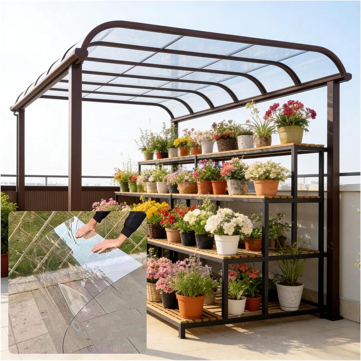 Kasdakpanelen - Dakplaten Kunststof - Tuinhuis Afdekken - Weerbestendig Polycarbonaat - 0.6 x 5m - Transparant