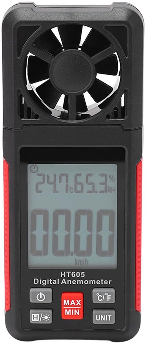 Digitale Anemometer - Windsnelheidsmeter Luchtsnelheidsmeter - Wind Meten - Automatische Kalibratie - 0.70-30.00 m/s - Zwart — afbeelding 5
