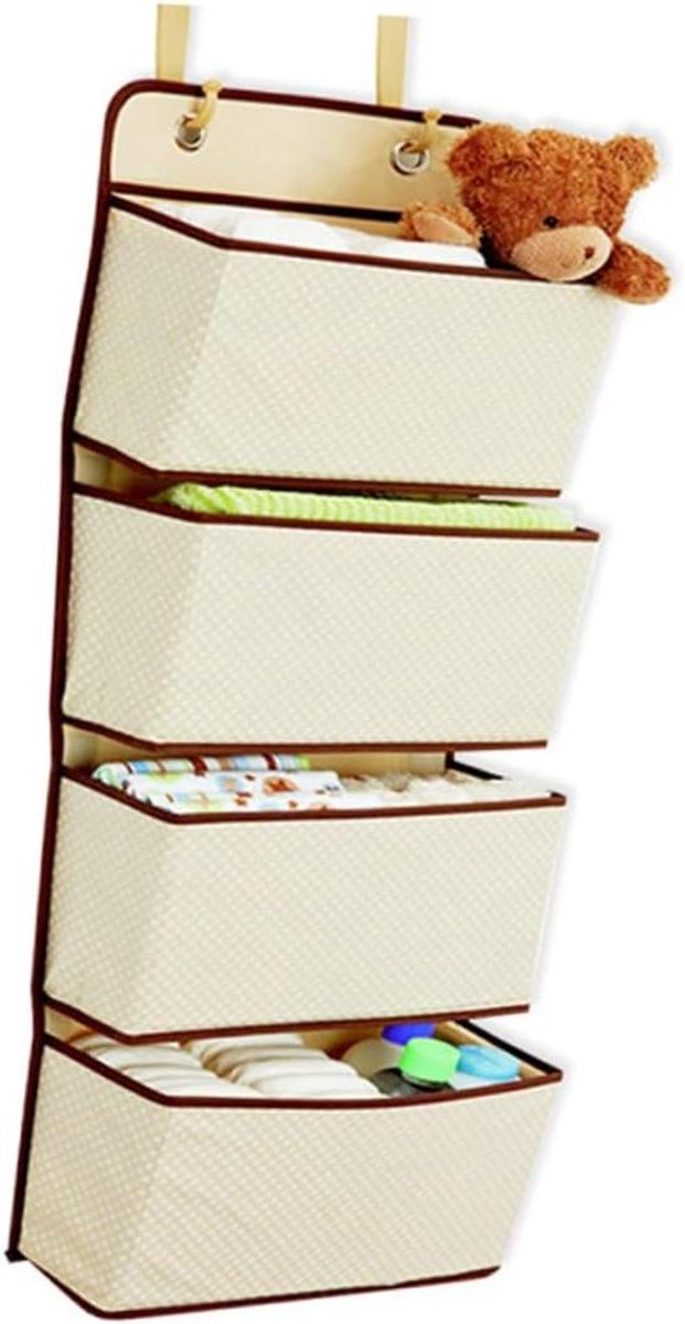 Opbergzakken - Hangende Organizer - Ruimte Besparen - 4 Laags Ontwerp - 91 x 33 cm - Beige
