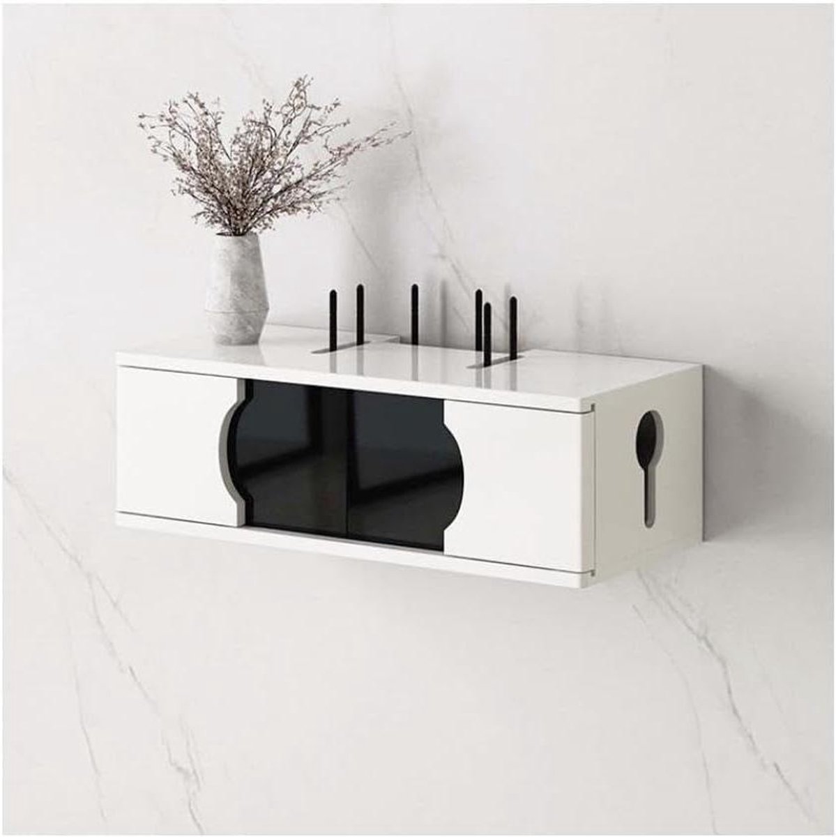 Router Opbergdoos - Drijvende Planken - Draad Verbergen - Wandmontage - 40 x 20 x 15.5 cm - Wit